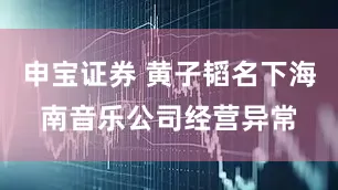 申宝证券 黄子韬名下海南音乐公司经营异常